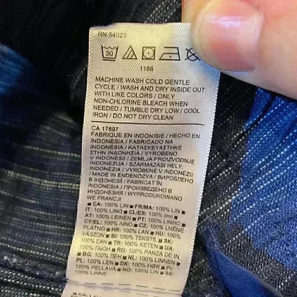 Athleta Women's 4" Short Blue Stripe Cabo Linen Textured Resortwear Travel Beach - Picture 11 of 11